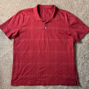 Classic Red Plaid Polo Shirt